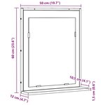 Miroir de salle de bain vidaXL en chêne noir 50x12x60 cm en bois d'ingénierie