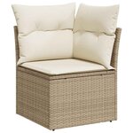 vidaXL Salon de jardin avec coussins 9 Pièces beige résine tressée
