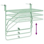 vidaXL Table Suspendue de Balcon Vert menthe 60 x 39 x 65 cm Acier