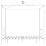 vidaXL Cadre de lit à baldaquin sans matelas blanc métal 180x200 cm