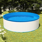 vidaXL Piscine avec écumoire suspendue et pompe 350x90 cm Blanc