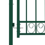 vidaXL Portail de clôture avec pointes Acier 100x200 cm Vert