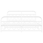 vidaXL Cadre de lit métal avec tête de lit/pied de lit blanc 193x203cm