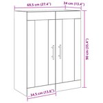 Armoire Murale vidaXL avec Portes en Verre Chêne Noir 69 5x34x90 cm