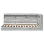 vidaXL Lit bibliothèque gris Sonoma 90x200 cm en bois d'ingénierie