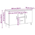 vidaXL Buffet chêne artisanal 100x36x60 cm bois d'ingénierie