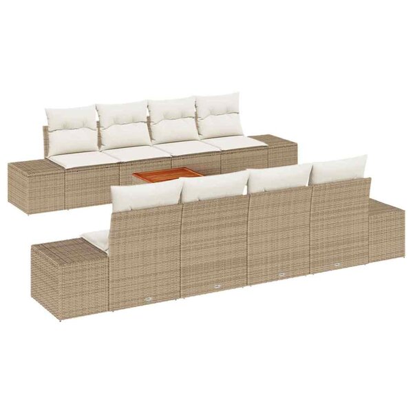 vidaXL Ensemble de canapé de jardin 7 Pièces Beige et blanc