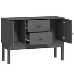 vidaXL Buffet Gris 110x40x78 cm Bois massif de pin
