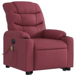 vidaXL Fauteuil inclinable de massage électrique Rouge bordeaux Tissu