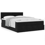 VidaXL Cadre de lit ottoman avec matelas noir 140x200 cm velours