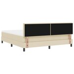 vidaXL Lit à ressorts avec matelas & LED crème 180x200 cm Tissu