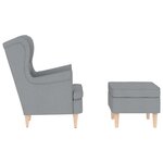 vidaXL Fauteuil avec repose-pied Gris clair Tissu