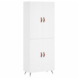 vidaXL Buffet haut Blanc 69 5x34x180 cm Bois d'ingénierie