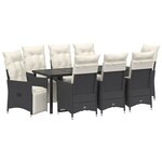 vidaXL Ensemble de salle à manger pour jardin 9 Pièces Noir Poly rotin