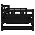 vidaXL Lit coulissant Noir Bois de pin solide 2x(80x200) cm