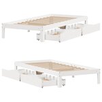vidaXL Cadre de lit avec tiroirs sans matelas blanc 75x190 cm