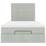 vidaXL Cadre de lit ottoman avec matelas gris clair 120x190 cm velours