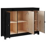 vidaXL Buffet Noir 100x35x74 cm Bois massif de pin
