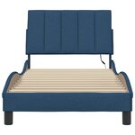 vidaXL Cadre de lit sans matelas Hanko bleu 90x200 cm tissu