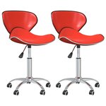 vidaXL Chaises à manger pivotantes lot de 2 rouge similicuir