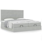 vidaXL Cadre de lit ottoman avec matelas gris clair 200x200 cm velours