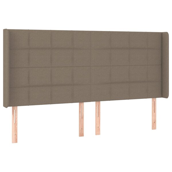 vidaXL Tête de lit avec oreilles Taupe 203x16x118/128 cm Tissu