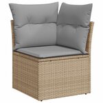 vidaXL Ensemble de canapé de jardin 13 Pièces Beige polyrotin