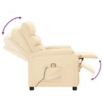 vidaXL Fauteuil de massage Crème Tissu