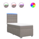 vidaXL Sommier à lattes de lit avec matelas Taupe 80x200 cm Tissu