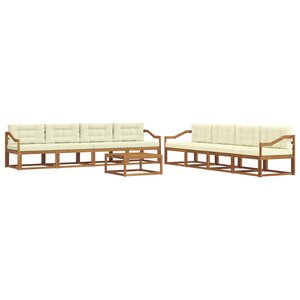 vidaXL Ensemble de canapés d'extérieur 9 Pièces Naturel et Crème