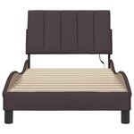 vidaXL Cadre de lit sans matelas Hanko marron foncé 90x190 cm tissu