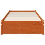 vidaXL Cadre de lit avec tiroir 3 Pièces Cire marron Bois de pin