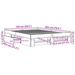 vidaXL Cadre de lit sans matelas chêne fumé 140x200 cm bois ingénierie
