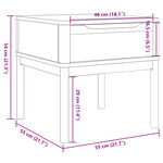 vidaXL Table de chevet FLORO gris 55x55x54 cm bois de pin massif