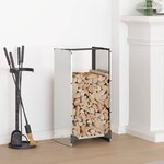 vidaXL Portant de bois de chauffage 40x30x80 cm acier inoxydable