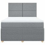 vidaXL Sommier à lattes de lit avec matelas Gris clair 160x200cm Tissu