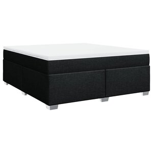vidaXL Sommier à lattes de lit avec matelas Noir 180x200 cm Tissu