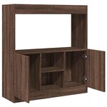 vidaXL Buffet haut chêne marron 92x33x100 cm bois d'ingénierie