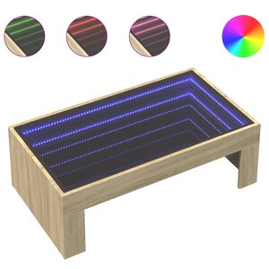 vidaXL Table basse avec LED infini chêne sonoma 90x50x30 cm