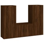 vidaXL Ensemble de meubles TV 3 Pièces Chêne marron Bois d'ingénierie