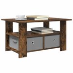 vidaXL Table basse Chêne fumé 77 x 55 x 42 cm Bois d'ingénierie