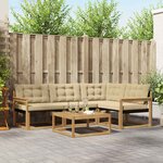 vidaXL Ensemble de canapés d'extérieur 5 Pièces Blanc et Beige