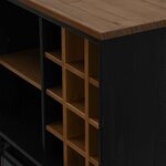 vidaXL Armoire à vin HALDEN casiers à vin porte coulissante noir pin