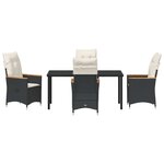 vidaXL Ensemble de salle à manger pour jardin 5 Pièces Noir Poly rotin