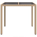 vidaXL Table de Jardin Beige 90 x 90 x 75 cm polyrotin