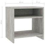 vidaXL Table de chevet Gris béton 40x30x40 cm Bois d'ingénierie