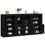 vidaXL Buffet avec lumières LED noir 202x37x100 cm