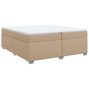 vidaXL Sommier à lattes de lit avec matelas Cappuccino 200x200 cm