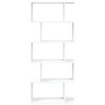 vidaXL Bibliothèque séparateur de pièce à 5 niveaux Blanc 70 x 24 x 161 cm Bois d'ingénierie