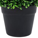 vidaXL Plantes de buis artificiel 2 Pièces avec pots Boule Vert 37 cm